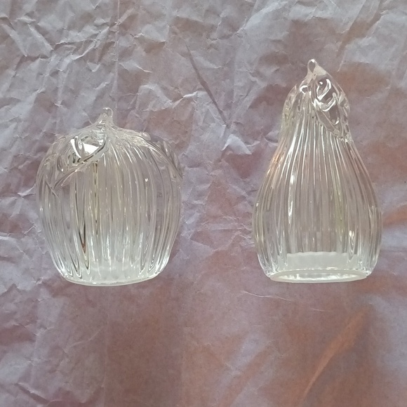 NWOT Gorham glass salt & pepper shakers Pear and Apple made in Germany LIKE NEW - Picture 3 of 15